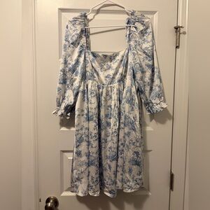 Storia Blue and White Floral Maternity Dress
